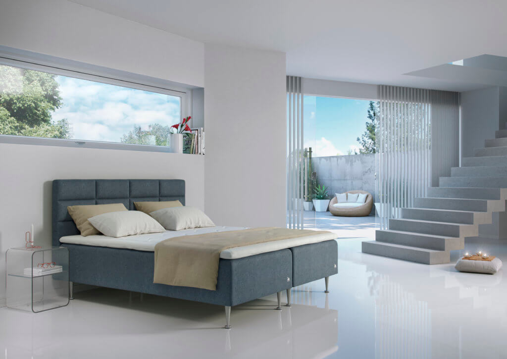 svane® Boxspring Bett blau